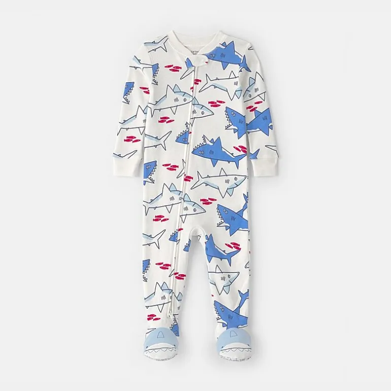 Carter's Baby Boys Footed Round Neck Long Sleeve One Piece Pajama