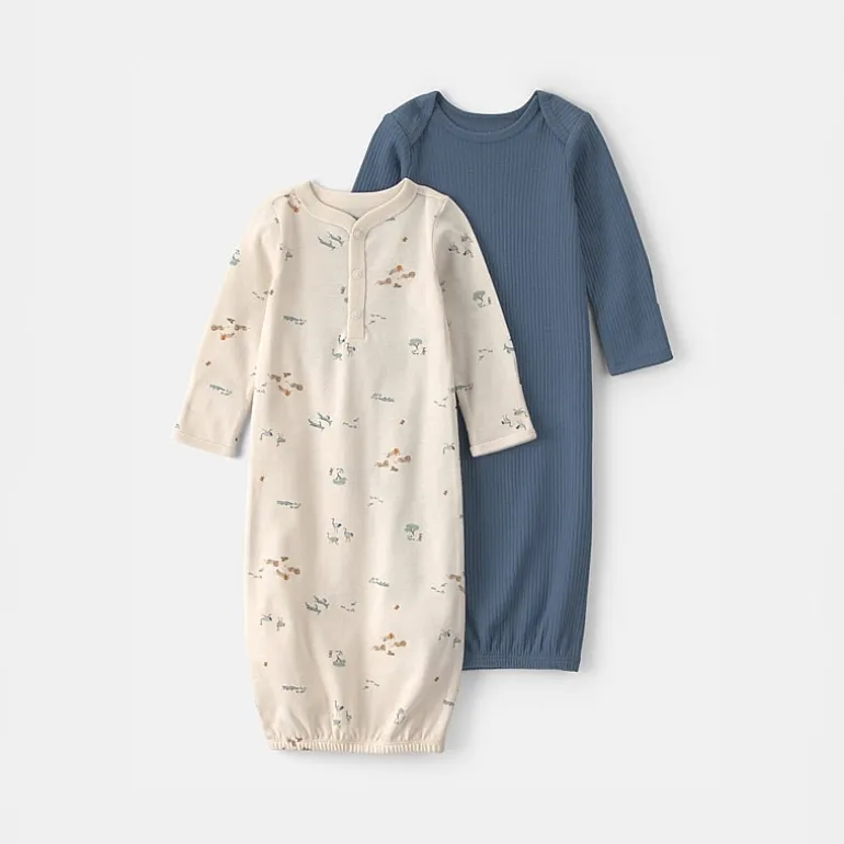 Carter's Baby Boys Rib Crew Neck Long Sleeve 2-pc. Nightgown