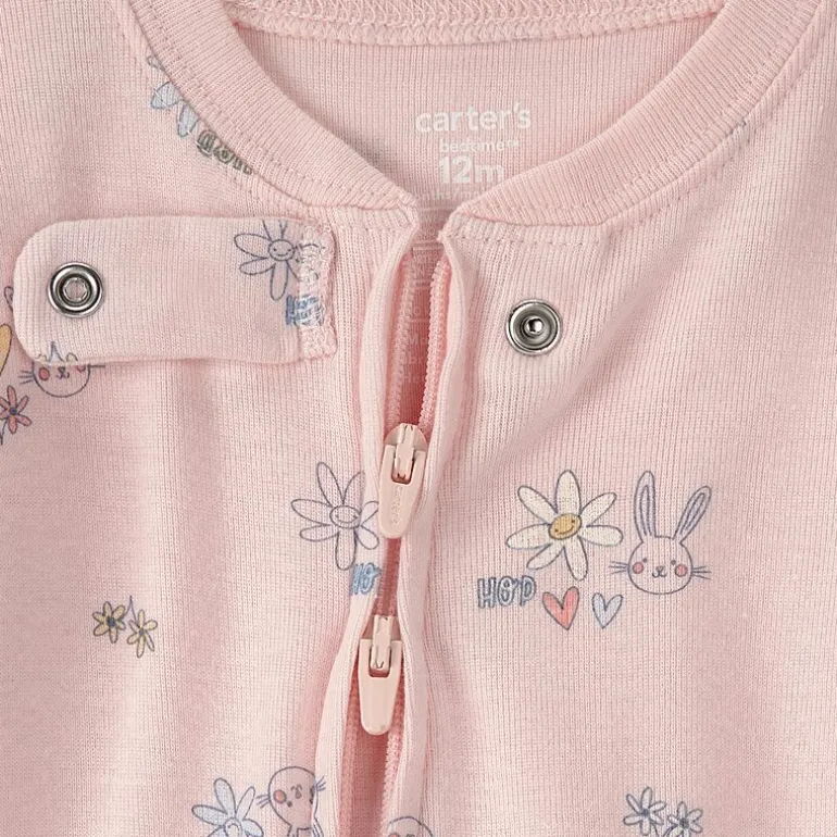 Carter's Baby Girls Footed Round Neck Long Sleeve One Piece Pajama