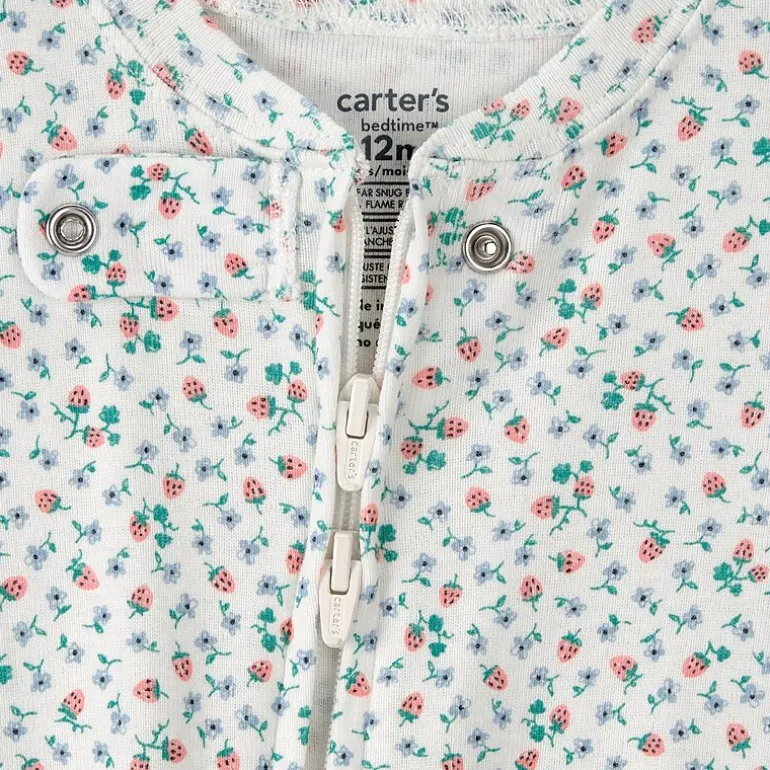 Carter's Baby Girls Footed Round Neck Long Sleeve One Piece Pajama