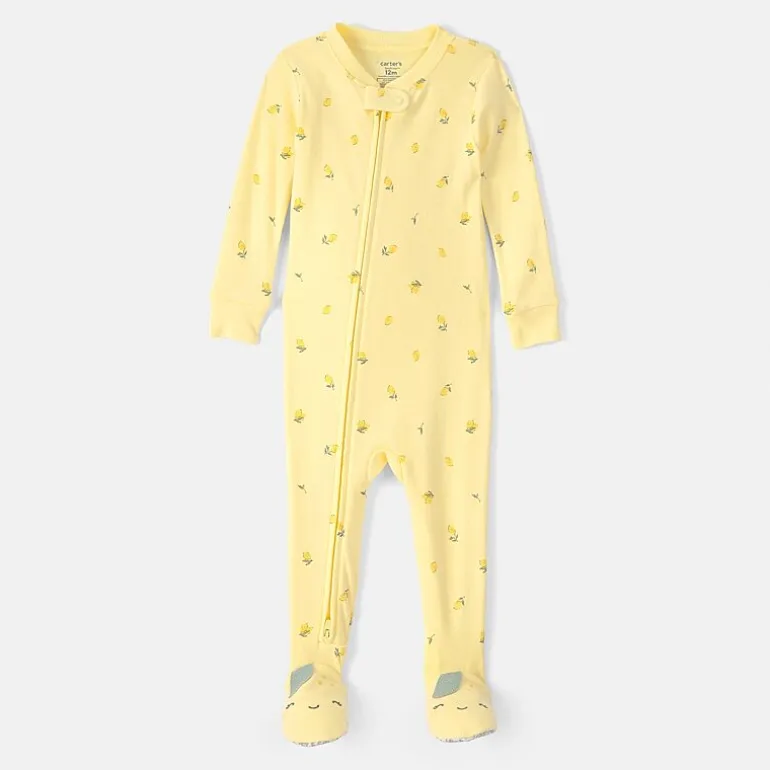 Carter's Baby Girls Footed Round Neck Long Sleeve One Piece Pajama
