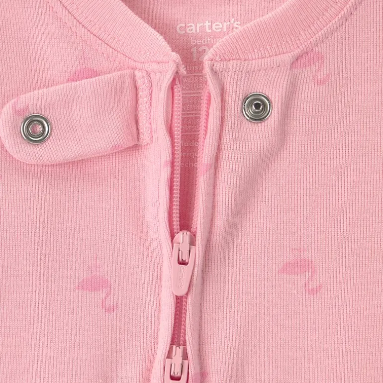 Carter's Baby Girls Footed Round Neck Long Sleeve One Piece Pajama