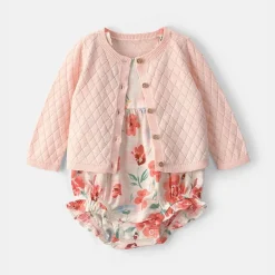Carter's Baby Girls Round Neck Sleeveless Romper Set