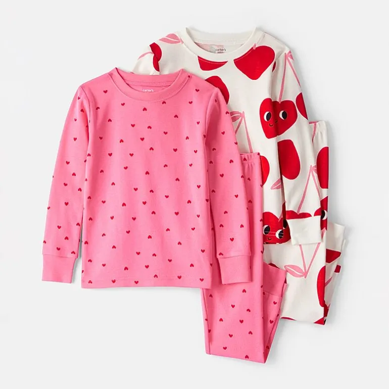 Carter's Baby Girls Round Neck Long Sleeve 4-pc. Pajama Set