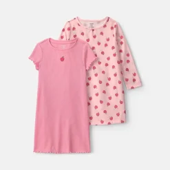 Carter's Little & Big Kid Girls Crew Neck Short Sleeve 2-pc. Nightgown