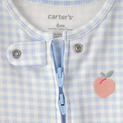 Carter's Peach Baby Girls Gingham Sleep and Play