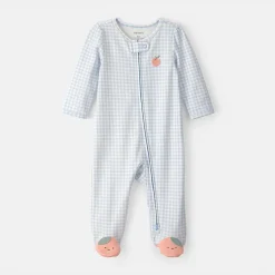 Carter's Peach Baby Girls Gingham Sleep and Play