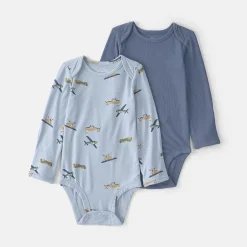 Carter's Purelysoft Baby Boys Round Neck Long Sleeve 2-pc. Bodysuit