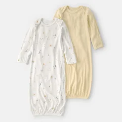 Carter's Purelysoft Baby Girls Round Neck Long Sleeve 2-pc. Nightgown