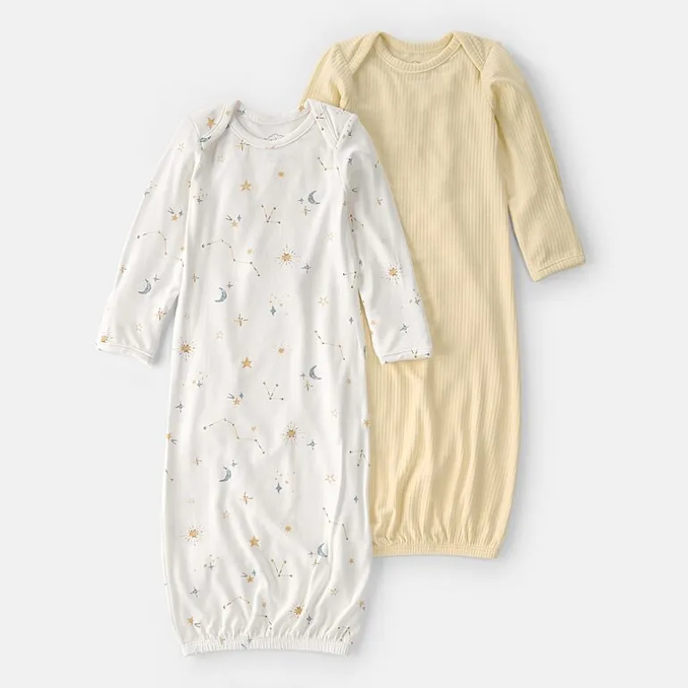 Carter's Purelysoft Baby Girls Round Neck Long Sleeve 2-pc. Nightgown