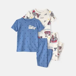 Carter's Toddler Boys Round Neck Short Sleeve 4-pc. Pajama Set