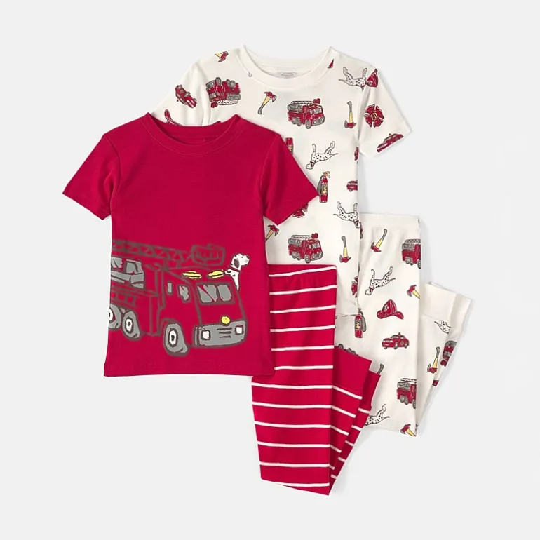 Carter's Toddler Boys Round Neck Short Sleeve 4-pc. Pajama Set