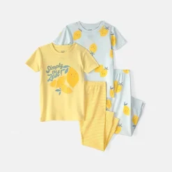 Carter's Toddler Girls Round Neck Short Sleeve 4-pc. Pajama Set
