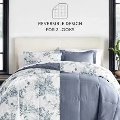 Casual Comfort Bamboo Leaves Midweight Down Alternative Comforter Set