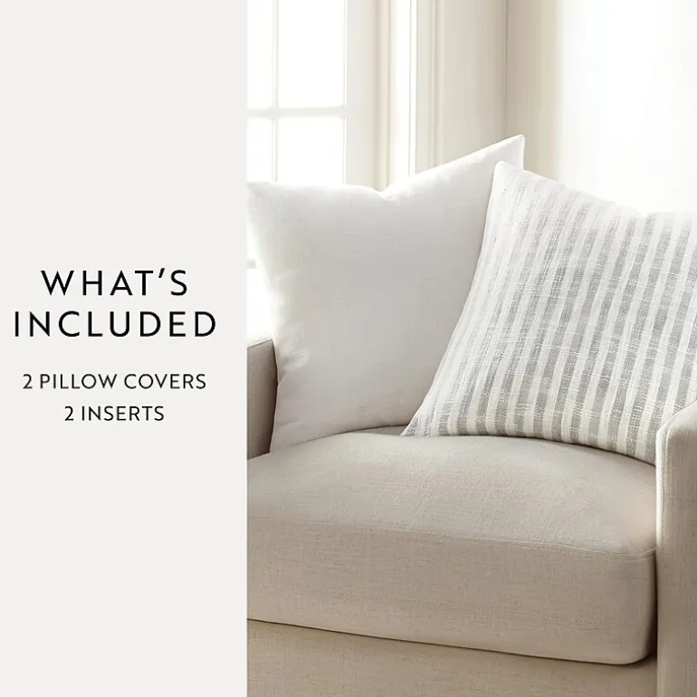 Casual Comfort Bengal Stripe Yarn Dyed 2-pc. Square Throw Pillow Set