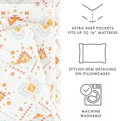Casual Comfort Boho Pattern Deep Pocket Sheet Set