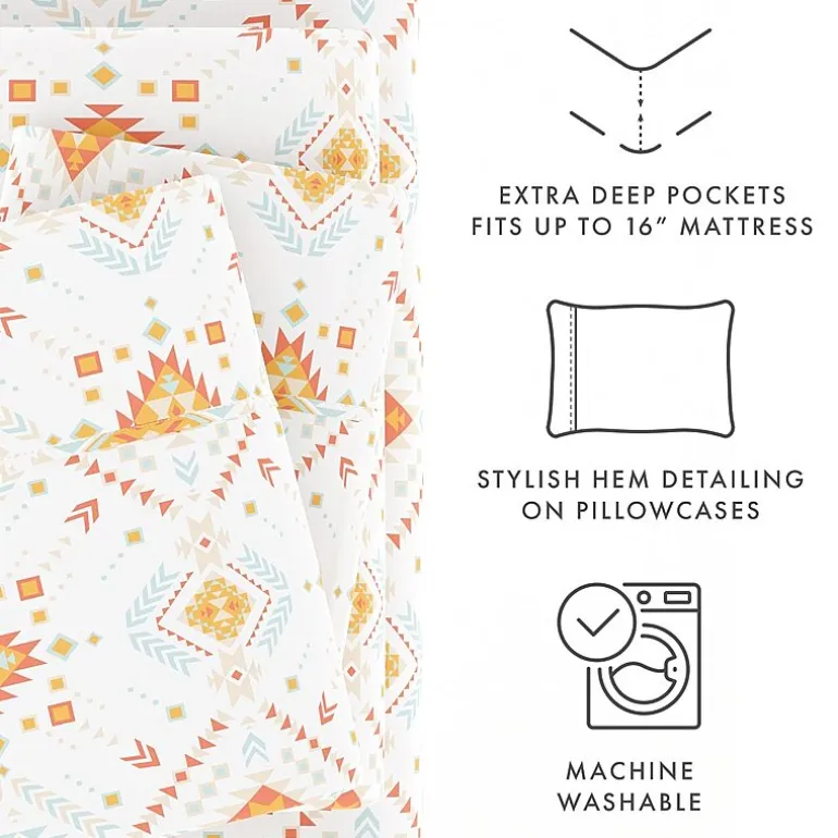 Casual Comfort Boho Pattern Deep Pocket Sheet Set