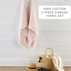 Casual Comfort Cabana Stripe 2 Pack Beach Towel