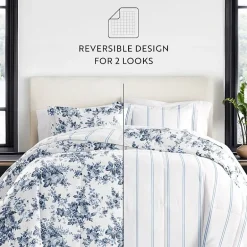 Casual Comfort Cabbage Rose Midweight Down Alternative Comforter Set