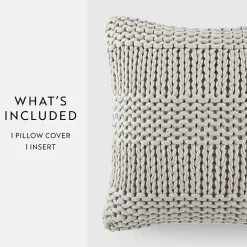 Casual Comfort Chunky Knit Acrylic Square Throw Pillow