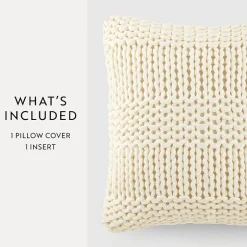Casual Comfort Chunky Knit Acrylic Square Throw Pillow