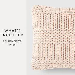 Casual Comfort Chunky Knit Acrylic Square Throw Pillow