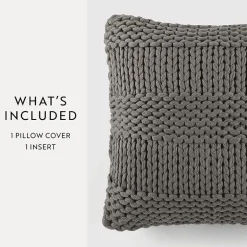 Casual Comfort Chunky Knit Acrylic Square Throw Pillow
