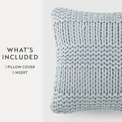 Casual Comfort Chunky Knit Acrylic Square Throw Pillow
