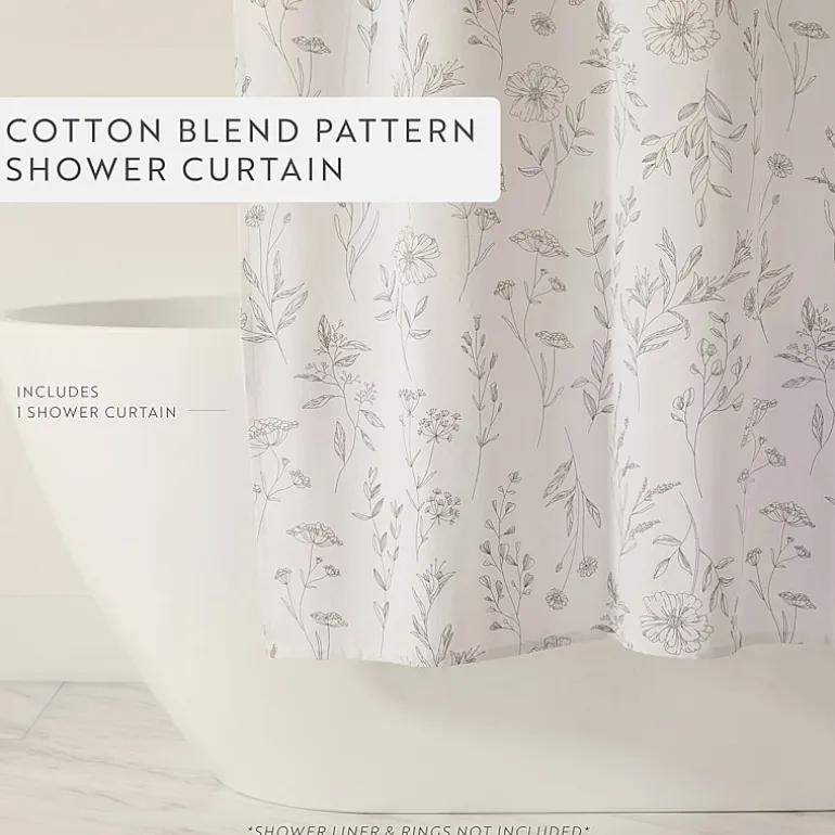 Casual Comfort Cotton Blend Floral Shower Curtain