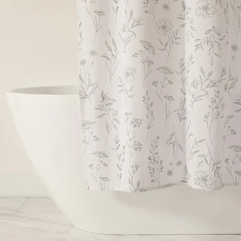 Casual Comfort Cotton Blend Floral Shower Curtain