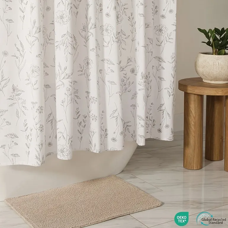 Casual Comfort Cotton Blend Floral Shower Curtain