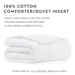 Casual Comfort 100% Cotton Down Alternative Comforter and Duvet Insert