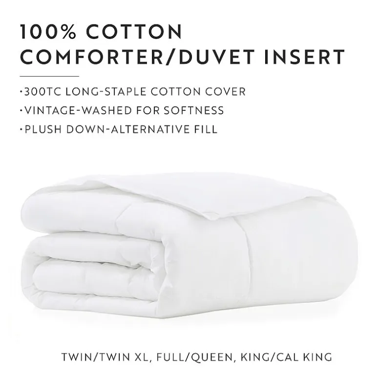 Casual Comfort 100% Cotton Down Alternative Comforter and Duvet Insert