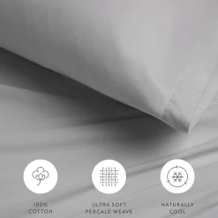 Casual Comfort 100% Cotton Percale Ultra-Soft 4 Piece Sheet Set