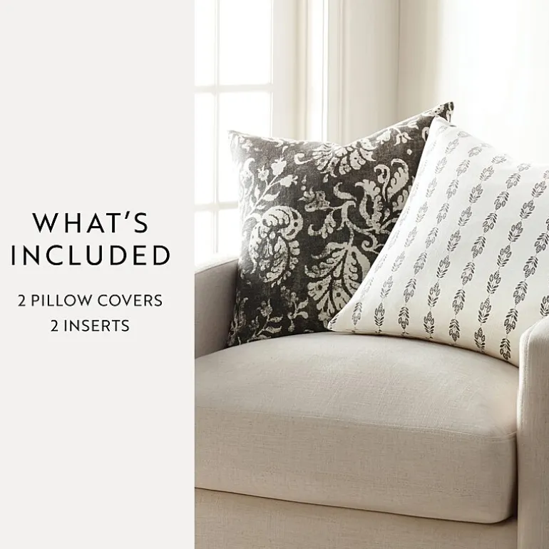 Casual Comfort Distressed Floral 2-pc. Square Throw Pillow Set