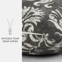 Casual Comfort Distressed Floral Cotton Square Throw Pillow