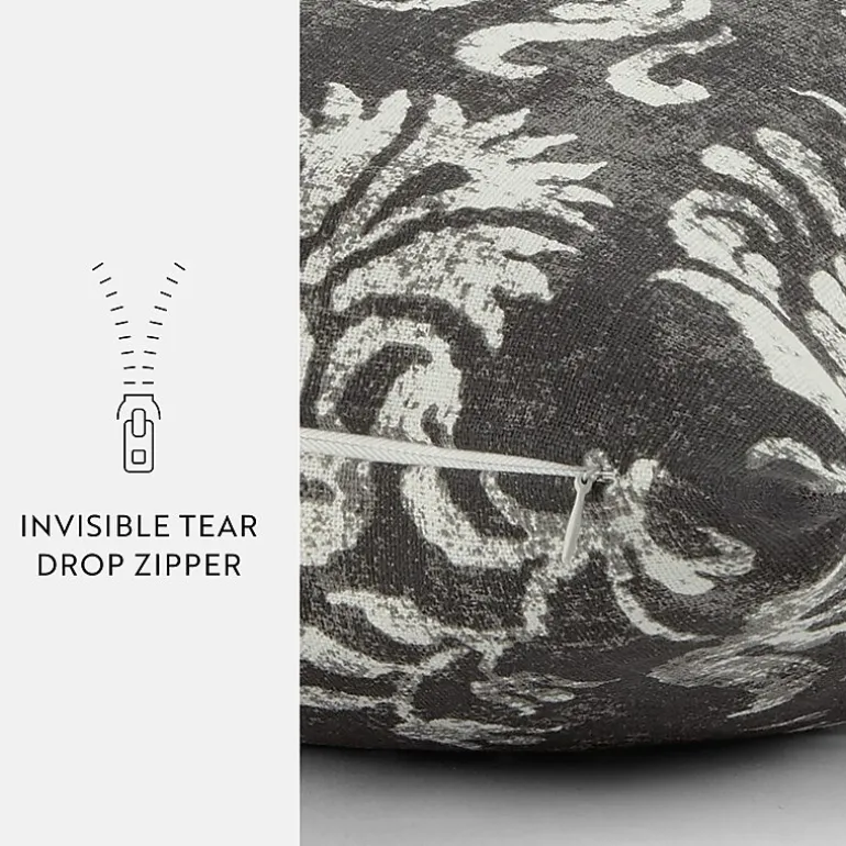Casual Comfort Distressed Floral Cotton Square Throw Pillow