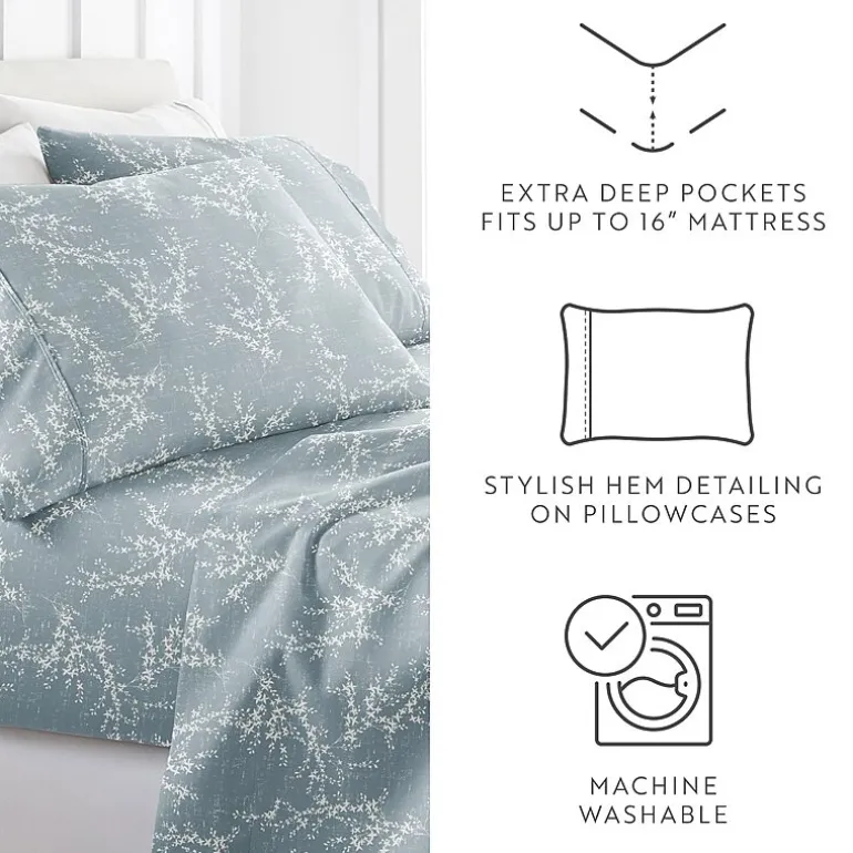 Casual Comfort Distressed Willow Patterned Sheet Set