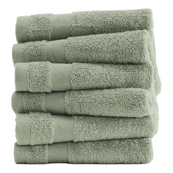 Casual Comfort Essential 6-Piece 100% Cotton Ultra Soft Washcloth Towel Set