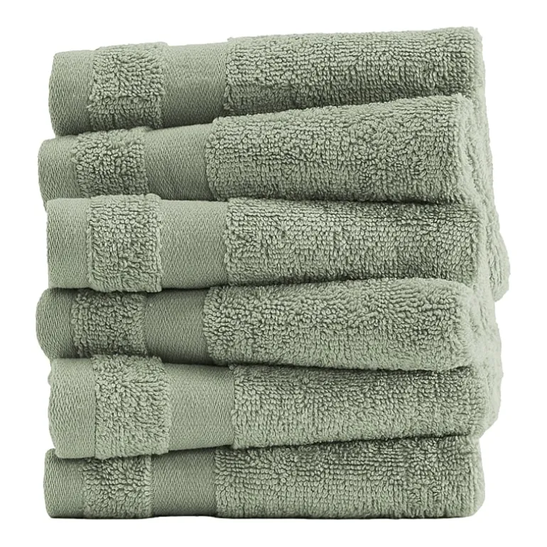 Casual Comfort Essential 6-Piece 100% Cotton Ultra Soft Washcloth Towel Set