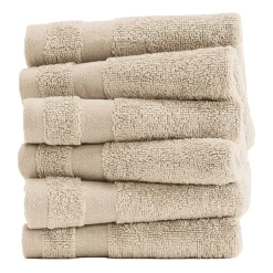 Casual Comfort Essential 6-Piece 100% Cotton Ultra Soft Washcloth Towel Set