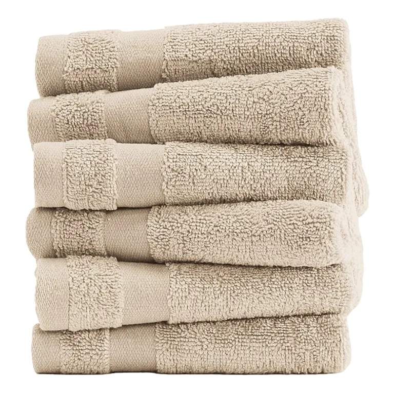 Casual Comfort Essential 6-Piece 100% Cotton Ultra Soft Washcloth Towel Set