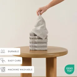 Casual Comfort Essential 6-Piece 100% Cotton Ultra Soft Washcloth Towel Set