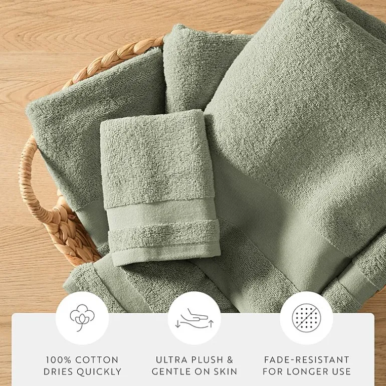 Casual Comfort Essential 6-Piece 100% Cotton Ultra Soft Washcloth Towel Set