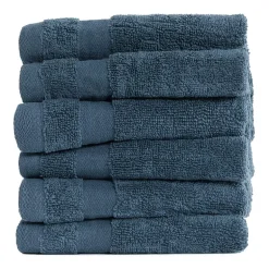 Casual Comfort Essential 6-Piece 100% Cotton Ultra Soft Washcloth Towel Set