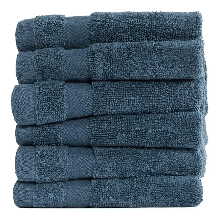 Casual Comfort Essential 6-Piece 100% Cotton Ultra Soft Washcloth Towel Set