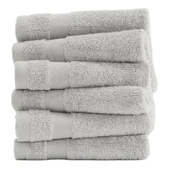 Casual Comfort Essential 6-Piece 100% Cotton Ultra Soft Washcloth Towel Set
