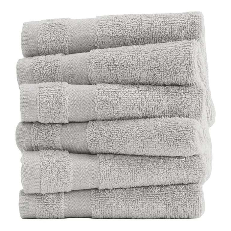 Casual Comfort Essential 6-Piece 100% Cotton Ultra Soft Washcloth Towel Set