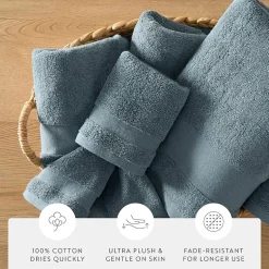 Casual Comfort Essential 6-Piece 100% Cotton Ultra Soft Washcloth Towel Set