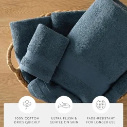 Casual Comfort Essential 6-Piece 100% Cotton Ultra Soft Washcloth Towel Set